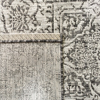 Slate Grey Synthetic Easy Care Indoor Outdoor Rug 2' 3" x 8'