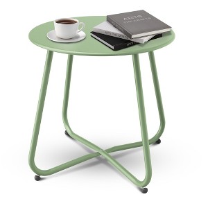 Decksplore Green 18-inch Small Round Side Table Outdoor Side Table Patio End Table with Adjustable Feet - 1 of 4