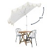 JONATHAN Y Beverly 9 ft. Designer Classic Scalloped Fringe Half Market Patio Umbrella with Crank, Push Button Tilt and UV Protection - 4 of 4
