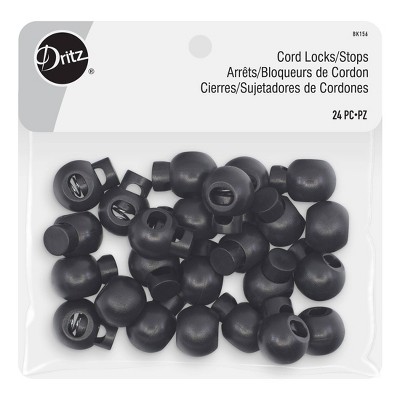 Dritz Cord Stops 1-1/4 2/Pkg Black