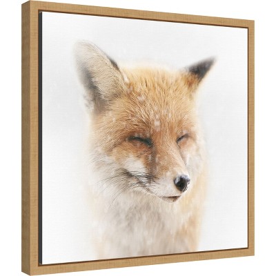Amanti Art Satisfied Fox by Doris Reindl Canvas Wall Art Print Framed 16-in. x 16-in.
