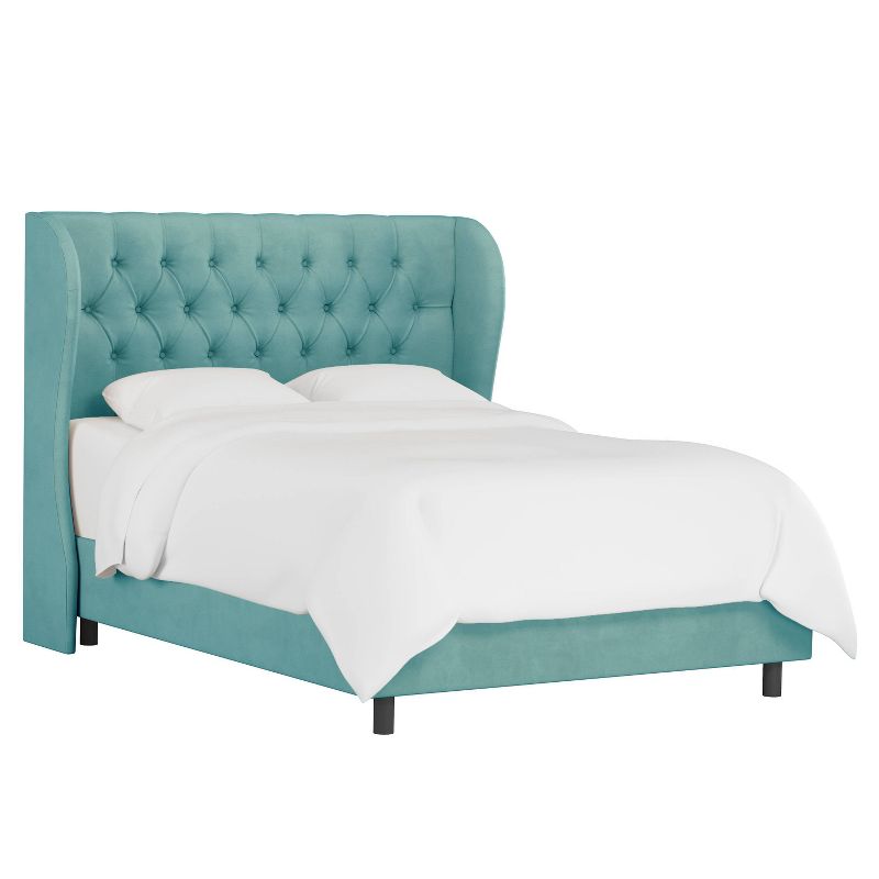 Skyline Furniture Tufted Velvet Upholstered Wingback Bed, 3 of 11