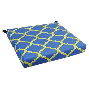 Blazing Needles, 20-inch by 19-inch Patterned Outdoor Chair Cushion - 1 of 2