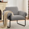Hyleory Moore Metal Lambswool Upholstered Accent Chair for Bedroom Reception Area Reading Room Living Room - 2 of 4