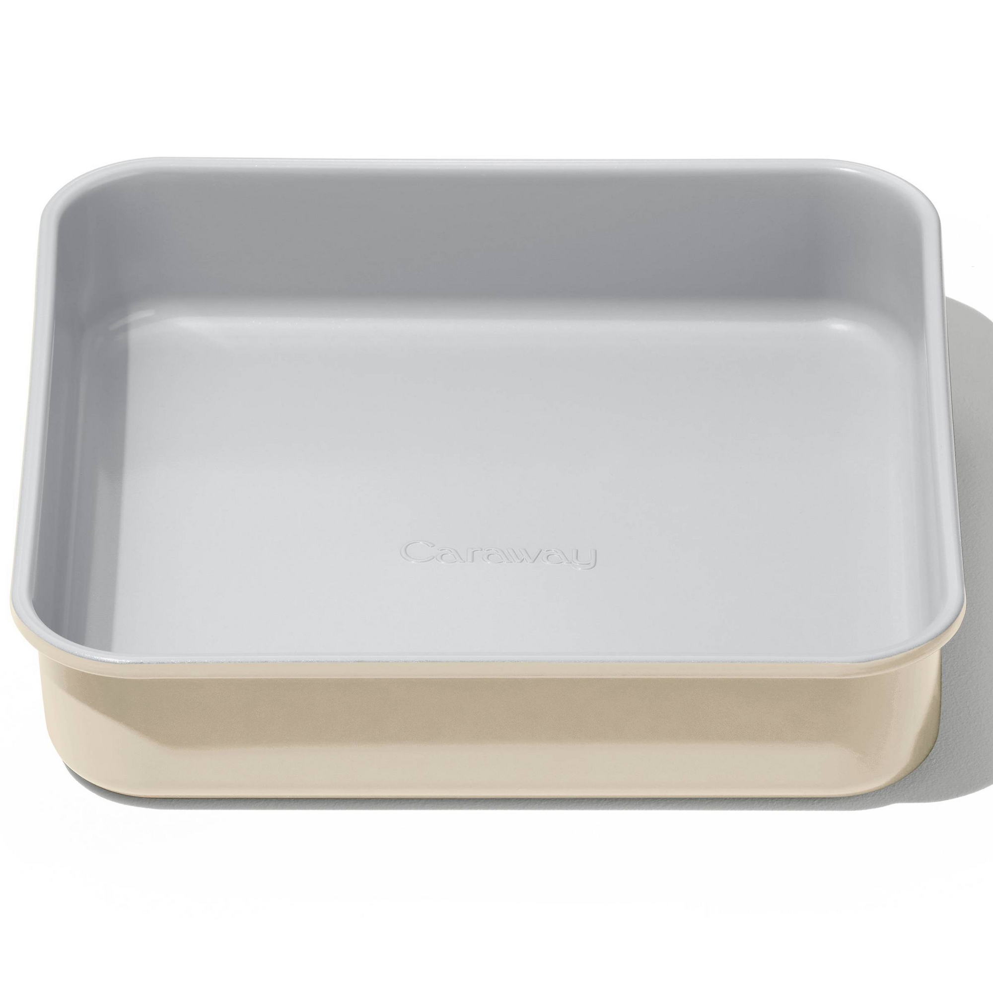 Caraway Home 8.94" Nonstick Ceramic Square Pan Cream: Aluminized Steel Bakeware, Hand Wash, 1 Year Warranty