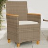 vidaXL Garden Chair Beige PE rattan N/A UV-resistant materials - 2 of 4