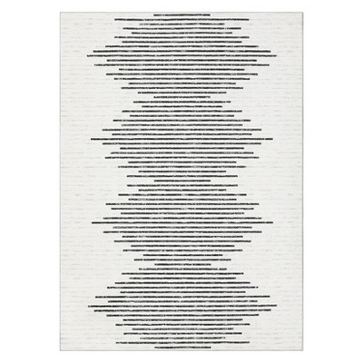 Indoor Modern Soft Washable Area Rugs with Stripped Lines Print for Bedroom Living Room