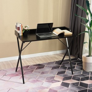 FurnitureR 40" Gaming Desk, Modern Computer Desk with Sturdy X-Shaped Metal Frame, Home Office Desk Writing Table Workstation for Gaming & Study,Black - 1 of 4