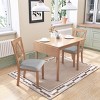 GlasFlength Folding Tables Extendable Dining Table with Rubberwood Legs Elegant for Kitchen Modern Living Spaces, Natural, 45.67"*29.5"*30.1" - 2 of 4