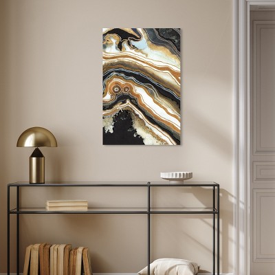 Black and Gold Abstract Canvas Wall Art, 20" x 30"