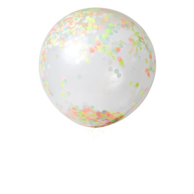 Meri Meri - Neon Giant Confetti Balloon Kit - Balloons and Balloon Accessories - 3ct