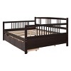 Full Size Daybed with Storage Drawers & Guard Rails, Solid Pine Wood Platform Bed for Bedroom or Guest Room-Baofuwish - 3 of 4