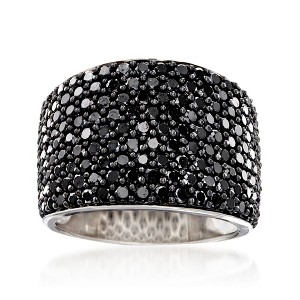 Ross-Simons 3.70 ct. t.w. Pave Black Spinel Wide Ring in Sterling Silver - 1 of 4