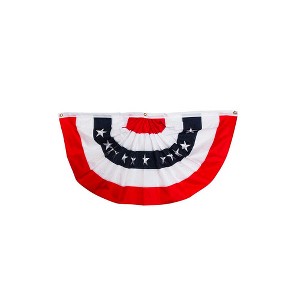 Patriotic Embroidered Bunting USA 48" x 24" Pleated Banner with Brass Grommets Briarwood Lane - 1 of 4