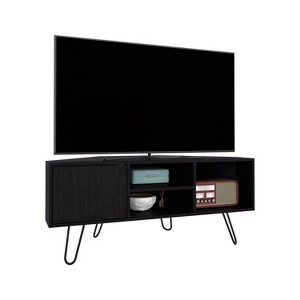 Vynxaria Modern TV Stand, 1 Door, 3 Shelves, Black, H 19.7" x W 45.3" x D 21.7" - 1 of 4