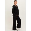 Pinkblush Black Ribbed Half Zip Pullover Wide Leg Pant Maternity Set - 3 of 4
