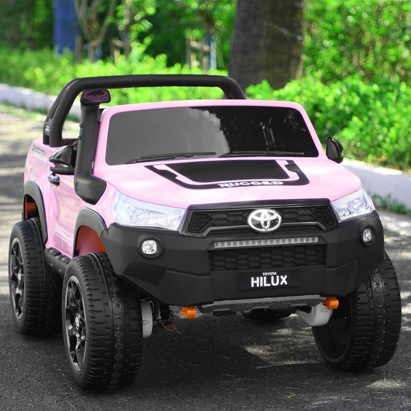 Costway 2x12V Licensed Toyota Hilux Ride On Truck Car 2-Seater 4WD w/ Remote Control, 2 of 10