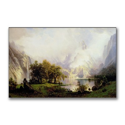 Trademark Fine Art -Albert Biersdant 'Rocky Mountian Landscape, 1870' Canvas Art