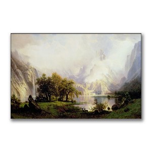 Trademark Fine Art -Albert Biersdant 'Rocky Mountian Landscape, 1870' Canvas Art - 1 of 2