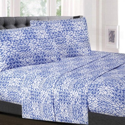 McKenzie 4 Piece Printed Sheet Set, Double Brushed Microfiber by Sweet Home Collection®