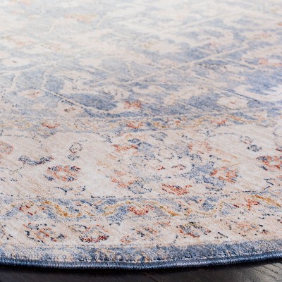 Elysian Light Blue Vintage-Inspired Synthetic Area Rug
