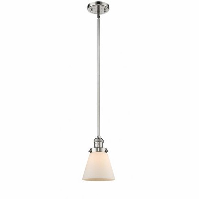 Cone - 1 Light Stem Hung Mini Pendant In Industrial Style-8 Inches Tall and 6 Inches Wide