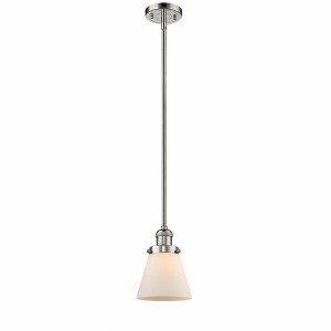 Cone - 1 Light Stem Hung Mini Pendant In Industrial Style-8 Inches Tall and 6 Inches Wide - 1 of 1