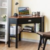 Costway Corner Computer Desk Laptop Writing Table Wood Workstation Home Office Furniture Coffee - image 3 of 4