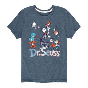 Boys' - Dr. Seuss - Cat In the Hat with Thing 1 and Things 2 Short Sleeve Graphic T-Shirt - 1 of 4