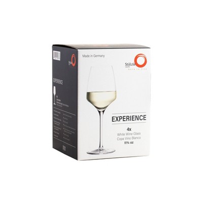 Set of 4 Clear Crystal White Wine Glasses