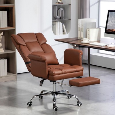 NicBex Office Chair Modern PU Leather Rotatable Executive Chair Ergonomic Chair with Casters, Footrest and Lumbar Support for Office, Study
