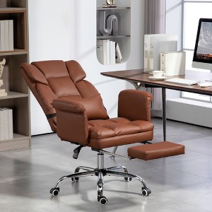 NicBex Office Chair Modern PU Leather Rotatable Executive Chair Ergonomic Chair with Casters, Footrest and Lumbar Support for Office, Study - 1 of 4