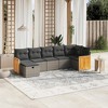 vidaXL 7 Piece Patio Sofa Set with Cushions Gray Poly Rattan - without storage - 2 of 4