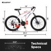 Gulches 24 inch Mountain Bike for Teenagers Girls Women,Shimano 21 Speeds with Dual Disc Brakes and 100mm Front Suspension, White - 3 of 4
