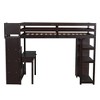 TiramisuBest Twin size Loft Bed with Storage Drawers and Stairs, Wooden Loft Bed with Shelves - Espresso - 3 of 4