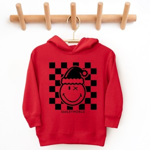 SmileyWorld Checkered Christmas Wink - Toddler Hoodie - 1 of 4