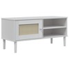 vidaXL TV Stand SENJA Rattan Look White 41.7 in.x15.7 in.x19.3 in. Solid Wood Pine - 2 of 4