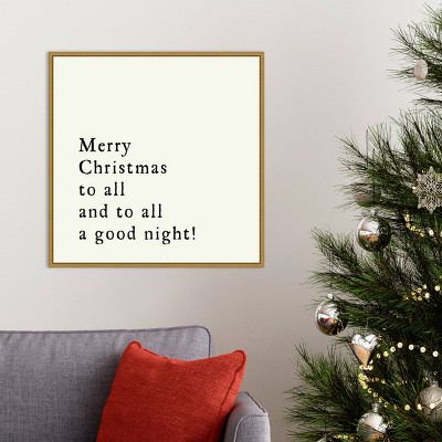 Merry Christmas To All Gold Framed Canvas Print