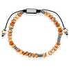 Crucible Men's Rondelle Shaped Picture Jasper and Hematite Stone Adjustable Bracelet (6mm) - 2 of 4