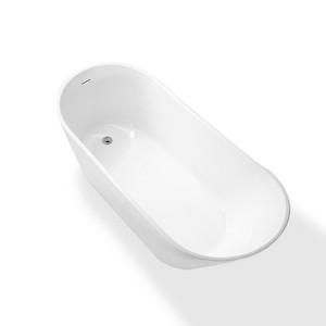 51 in.Acrylic Freestanding Bathtub Contemporary Soaking Tub Fiberglass Flatbottom Modern Stand Alone - 1 of 4
