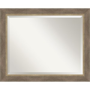 Amanti Art Driftwood Tan Beveled Wood Framed Bathroom Vanity Wall Mirror - 1 of 4