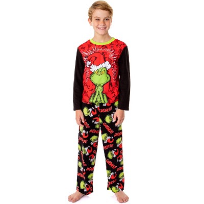 How the Grinch Stole Christmas Boys' Mean One Pajama Set Long Sleeve Pants