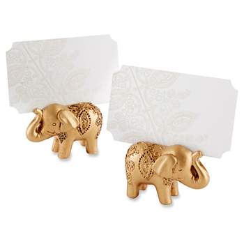 12ct Lucky Golden Elephant Place Card Holders - Gold