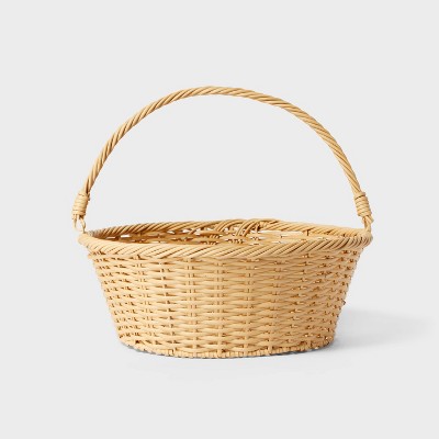 14.5" Polyethylene Willow Easter Basket Natural - Spritz™