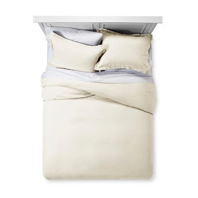 Sour Cream Lightweight Linen Duvet Cover Set King Fieldcrest