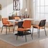 Set of 2 Mid-Century Modern Dining Chairs, PU Leather Armless Chairs with Curved Back and Metal Legs for Kitchen or Dining Room-Koiai - 2 of 4