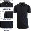 Galaxy By Harvic Men's Short Sleeve Slim Fit Oversized  Button Down Dress Shirt ( Sizes 3X-5X) - 3 of 4