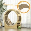 PawHut 36" Cat Wheel for Indoor Cats with Brake, 4 Pack Replacement Scratching Pads for Health and Fitness, Oak - 3 of 4
