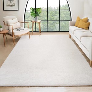 Fluffy Shaggy Rug: Tie-Dyed Furry Non-Shedding Plush Rug – Fuzzy Accent Carpet for Living Room, Bedroom | Soft Feet-Friendly Home Decor Floor Cover - 1 of 4