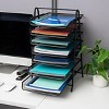 Mind Reader Metal 7-Tier Paper Tray Desktop Organization Set: Black Metal Desk Organizer for Office Supplies - 3 of 4